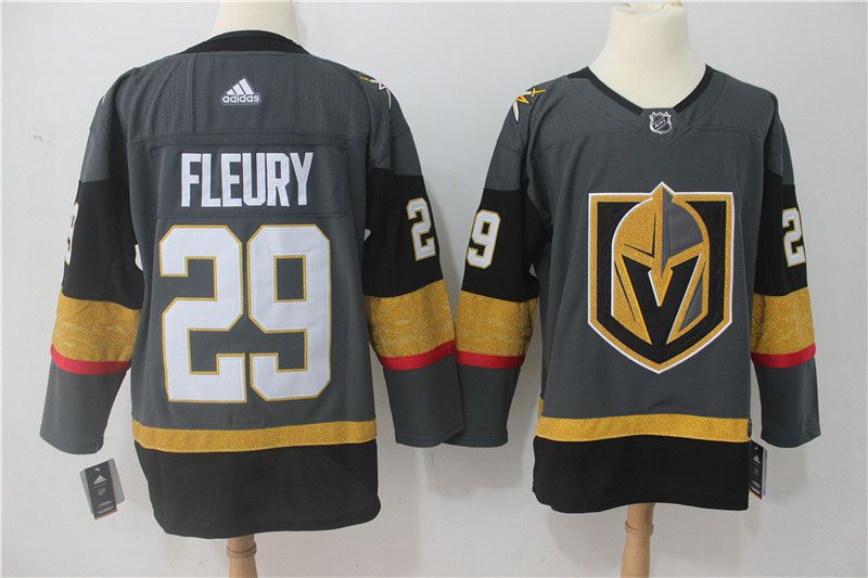 Men Vegas Golden Knights 29 Fleury Fanatics Branded Breakaway Home Black Adidas NHL Jersey